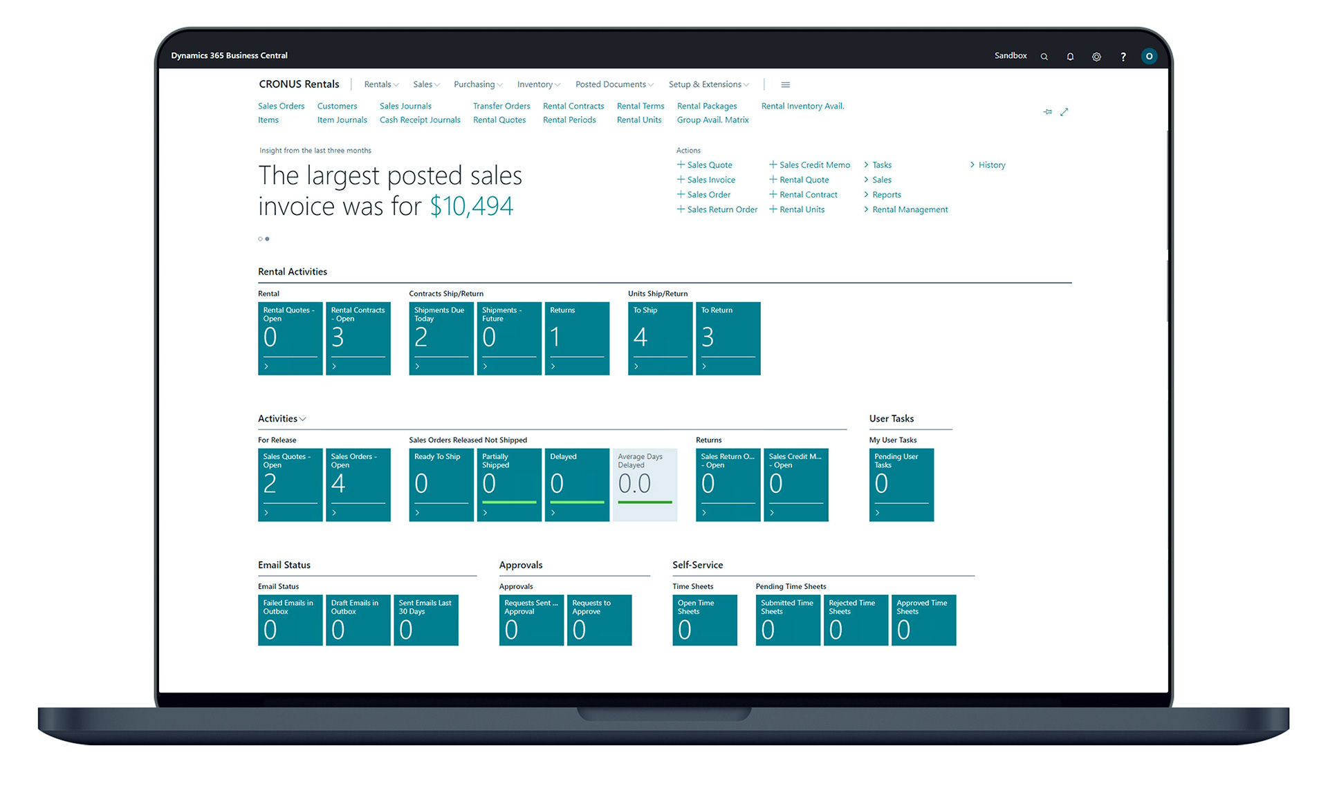 screenshot of RUX Rentals